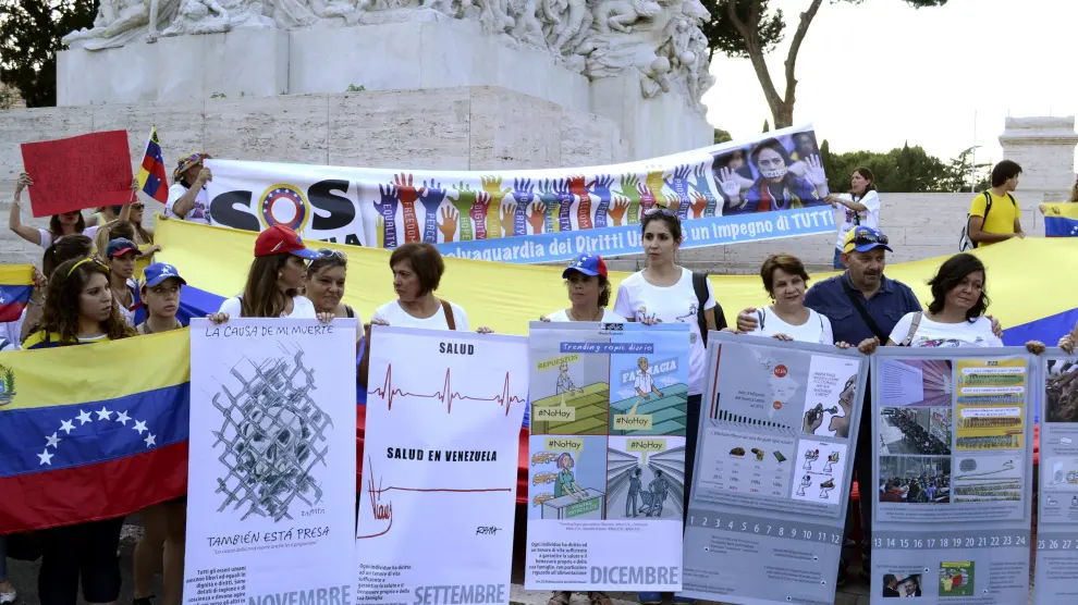 Una de las manifestaciones que la FAO convocó contra el presidente Nicolás Maduro en vistas a su reunión con el Papa.
