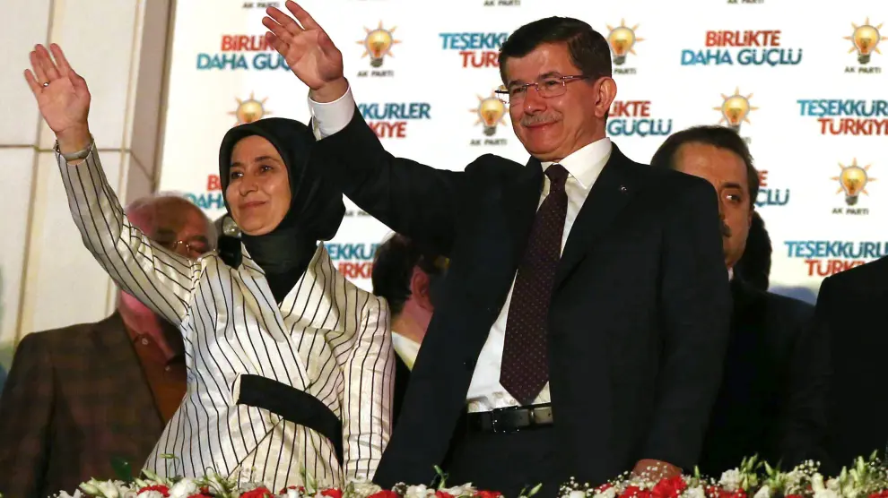 El presidente Erdogan junto a su esposa.