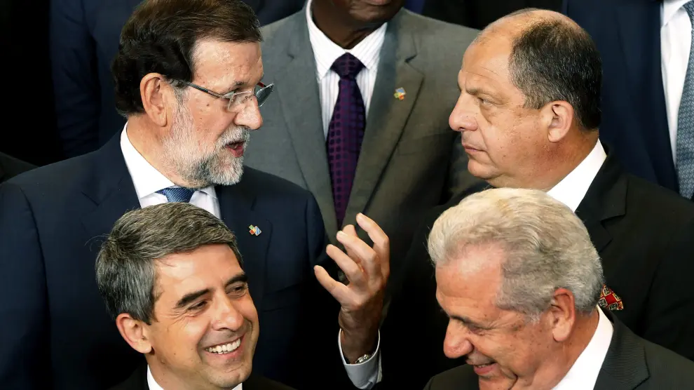 Mariano Rajoy junto al presidente de Costa Rica, Luis Guillermo Solís