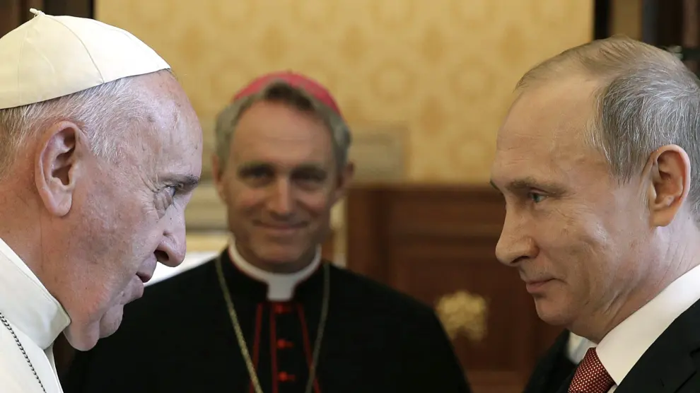 El papa Francisco y Putin en el Vaticano este miércoles