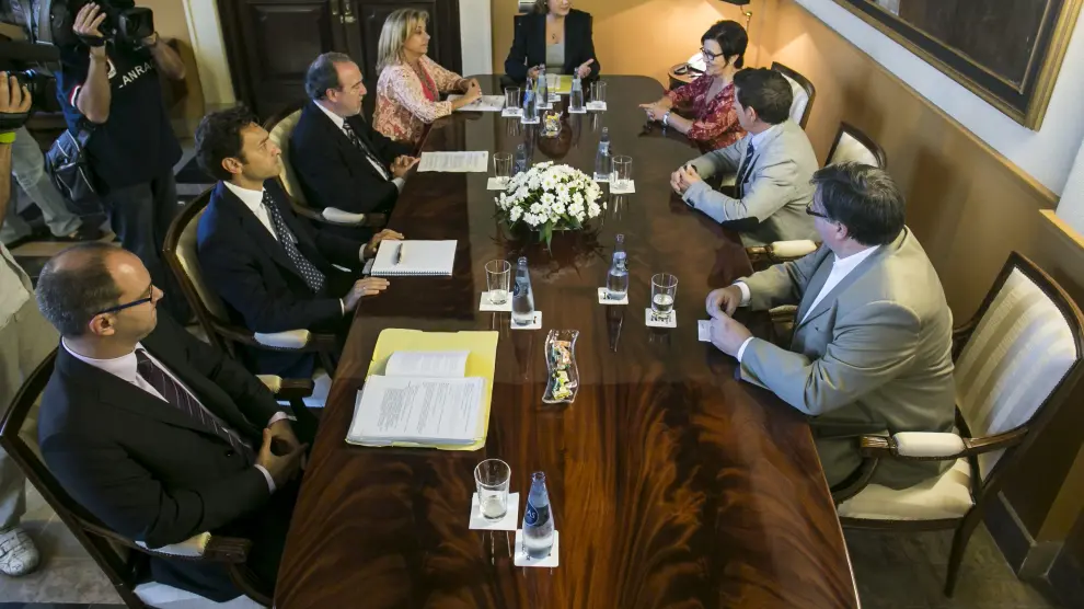 Rudi y Serrat se entrevistan con los alcaldes de Villanueva de Sijena, Berbegal y Peralta de Alcofea por los bienes de arte sacro.
