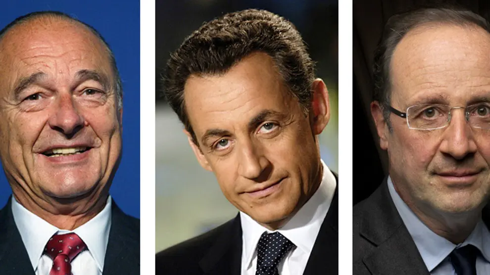 Jacques Chirac, Nicolas Sarkozy y Francois Hollande.