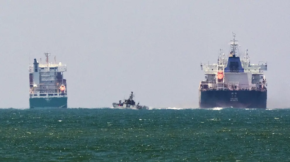 Un buque de guerra israelí en el mar Mediterráneo, cerca del puerto de Ashdod.