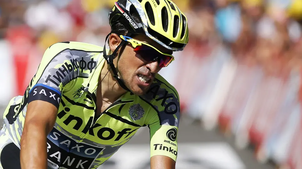 Contador, durante la etapa de este miércoles