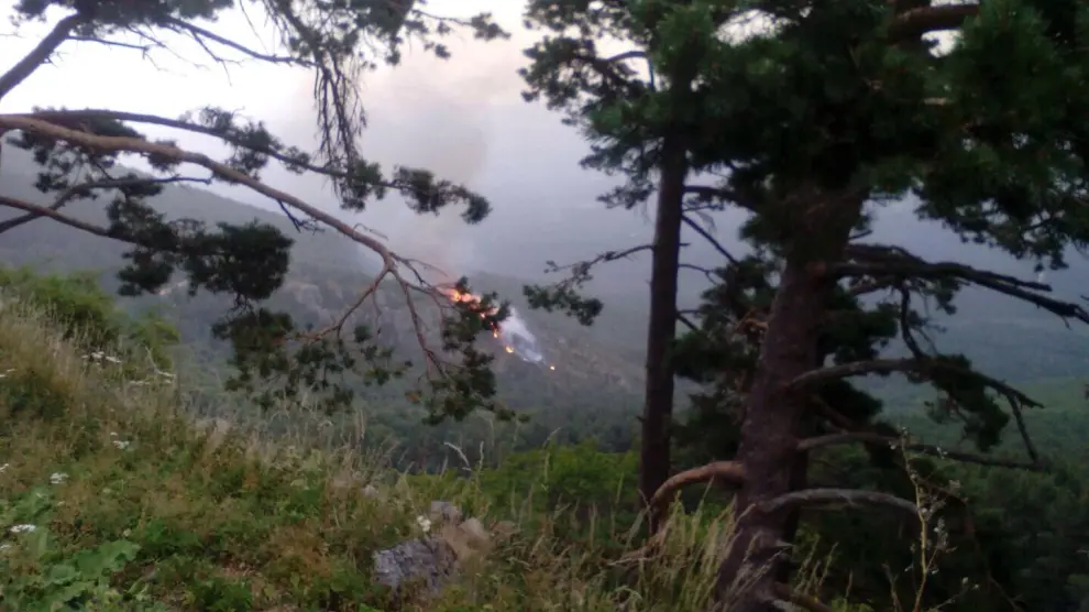 Imagen de archivo de un incendio en el Moncayo.