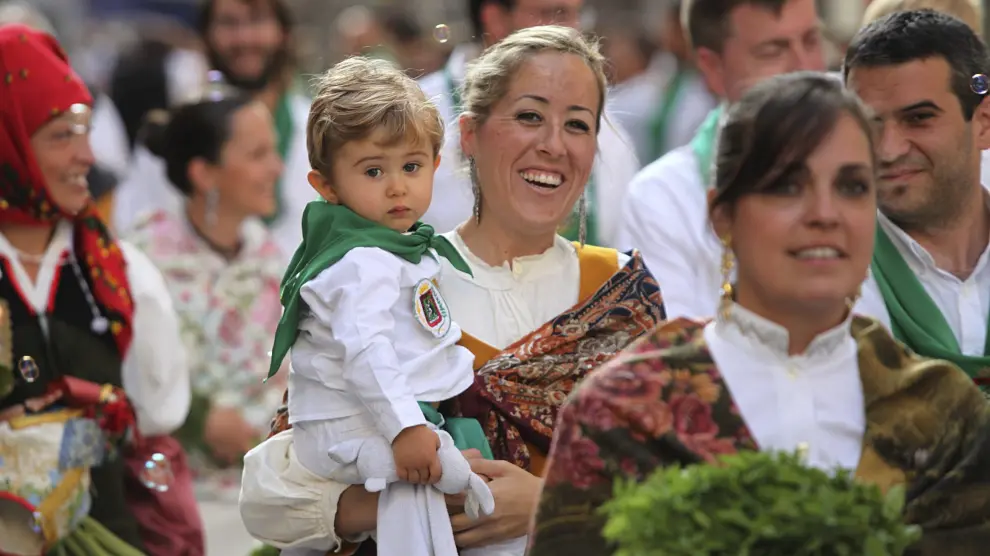 Ofrenda de las Fiestas de San Lorenzo del año 2014.