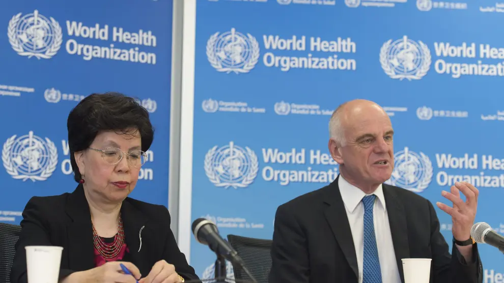 El enviado especial de la ONU para el ébola, en rueda de prensa.