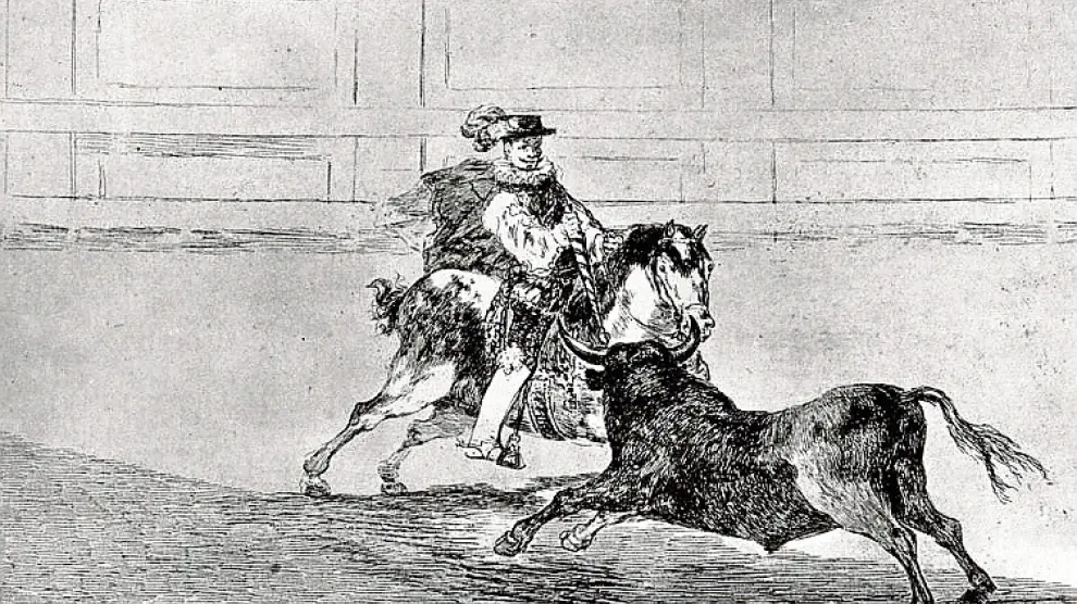 Uno de los grabados de 'La tauromaquia' de Goya.