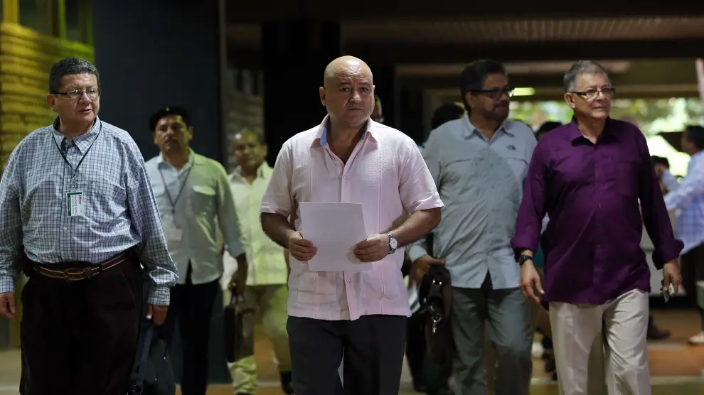 Los comandantes de las FARC durante las negociaciones en La Habana