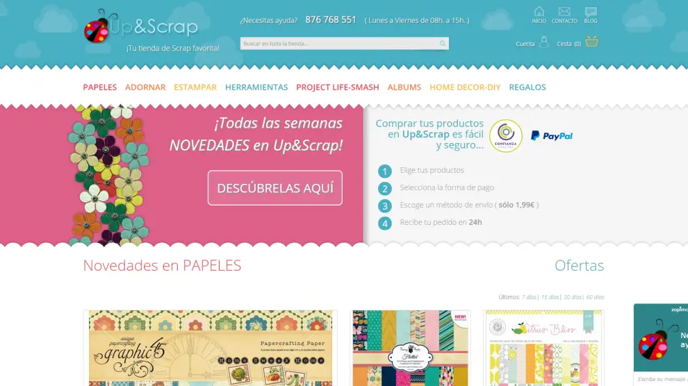 La marca Up and Scrap está especializada en la venta online de material de scrapbooking