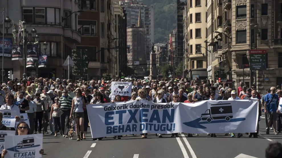 Manifestación de este viernes en Bilbao