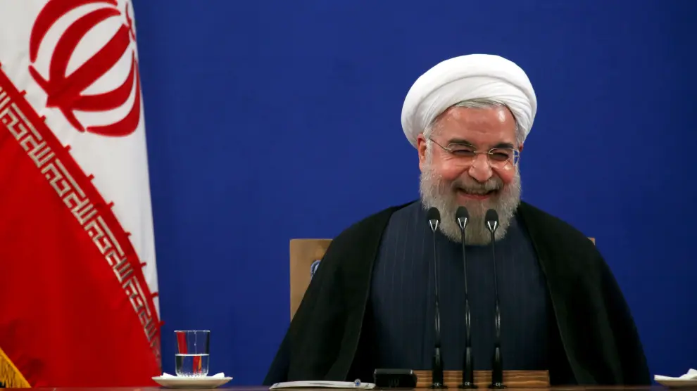 El presidente iraní, Hassan Rouhani durante la conferencia en Teherán.