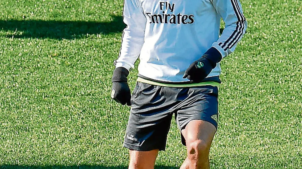 Gareth Bale, durante un entrenamiento del Real Madrid.