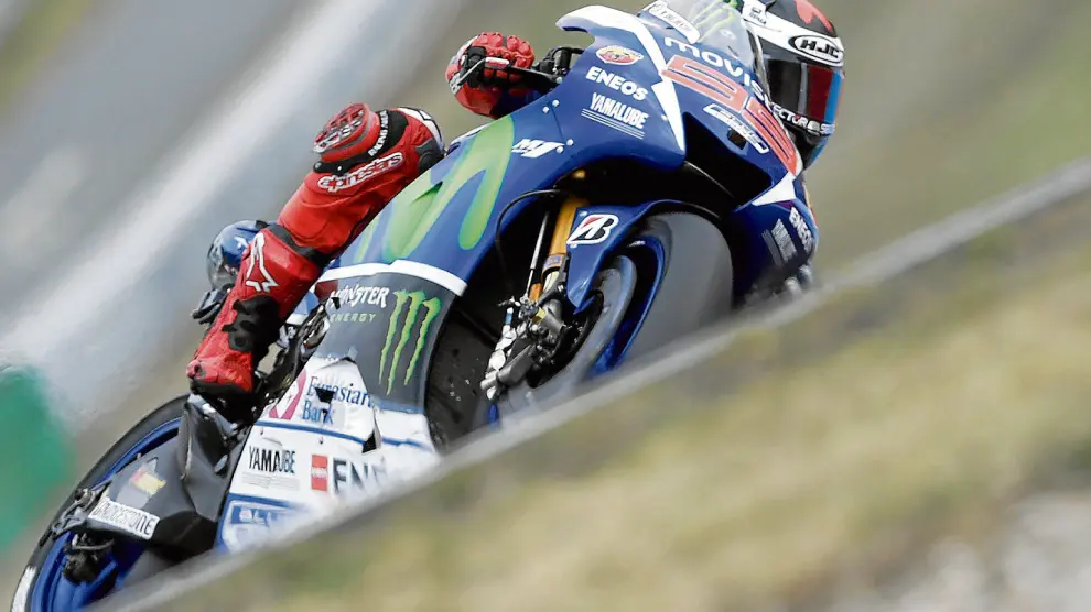 Jorge Lorenzo (Yamaha), en acción ayer en la sesión de clasificación en el circuito de Brno.