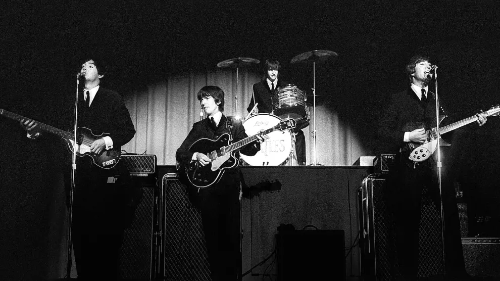Los Beatles, en Washington, en el primer concierto de su gira por Estados Unidos de 1964.