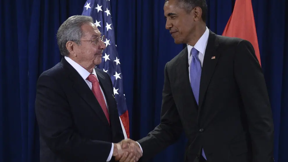 Reunión de Obama con Castro en la ONU.