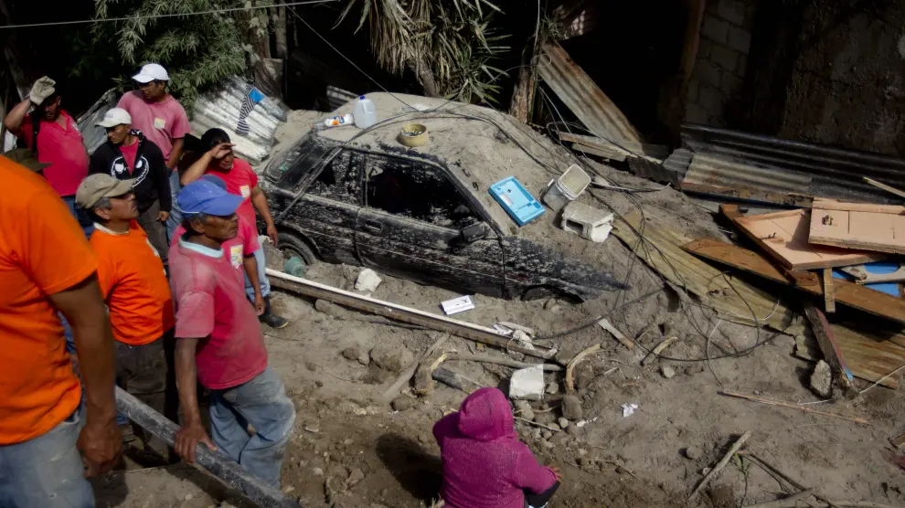 Derrumbe de tierras en Guatemala