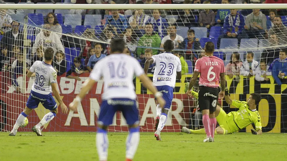 Ortuño marca el primer gol del Real Zaragoza