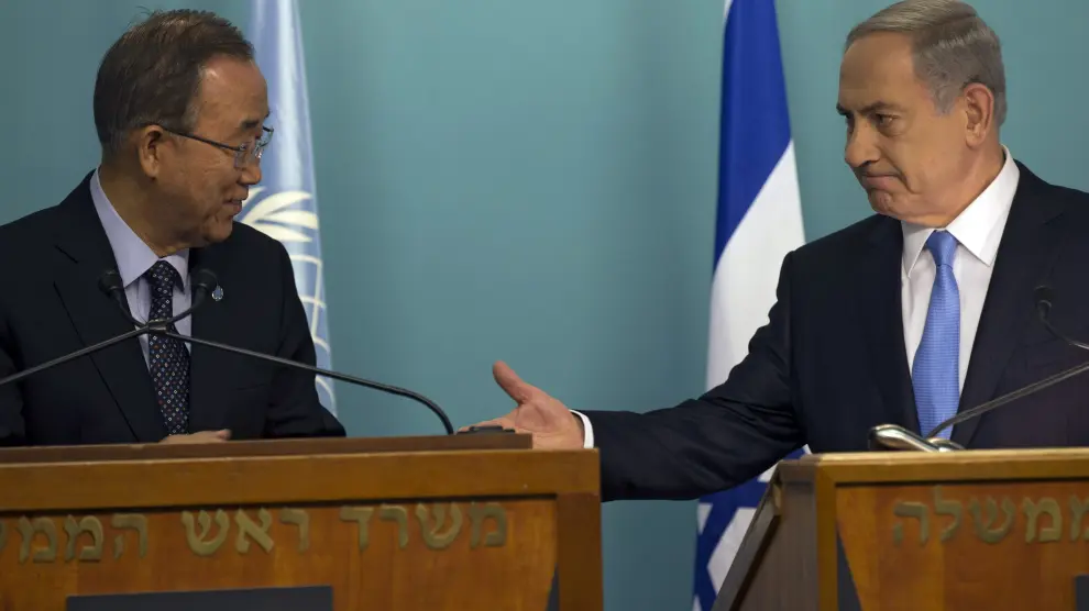 El secretario general de la ONU comparece en una rueda de prensa con el primer ministro israelí.