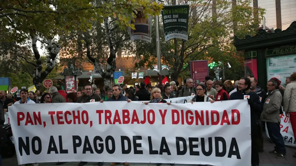 Las Marchas de la Dignidad recorren Zaragoza.
