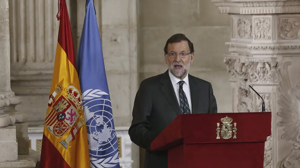 Mariano Rajoy, durante su intervención en el acto del 70 aniversario de la Carta de las Naciones Unida.