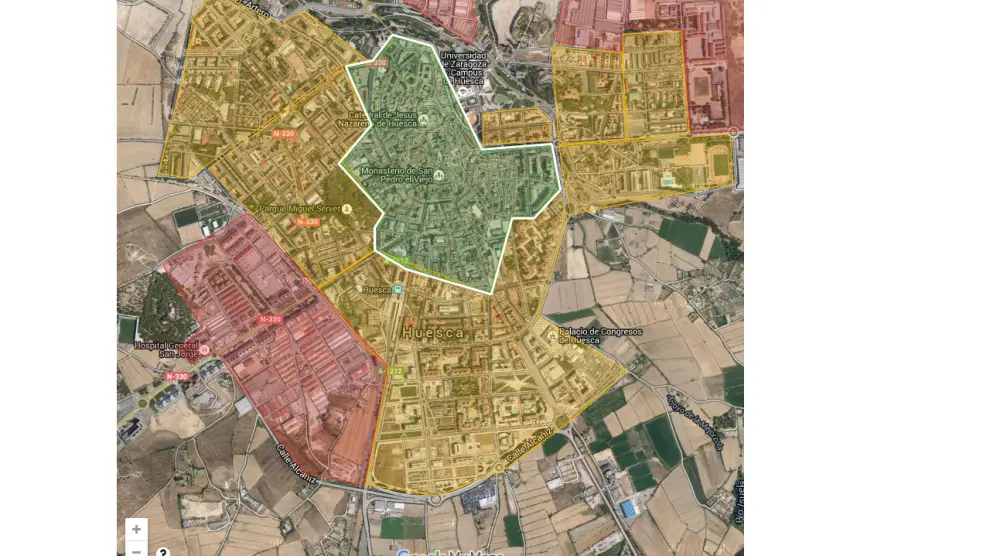 Mapas de Huesca en Google
