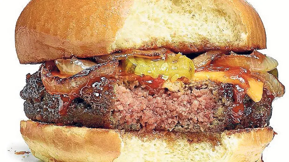 Una hamburguesa elaborada con proteínas de soja.