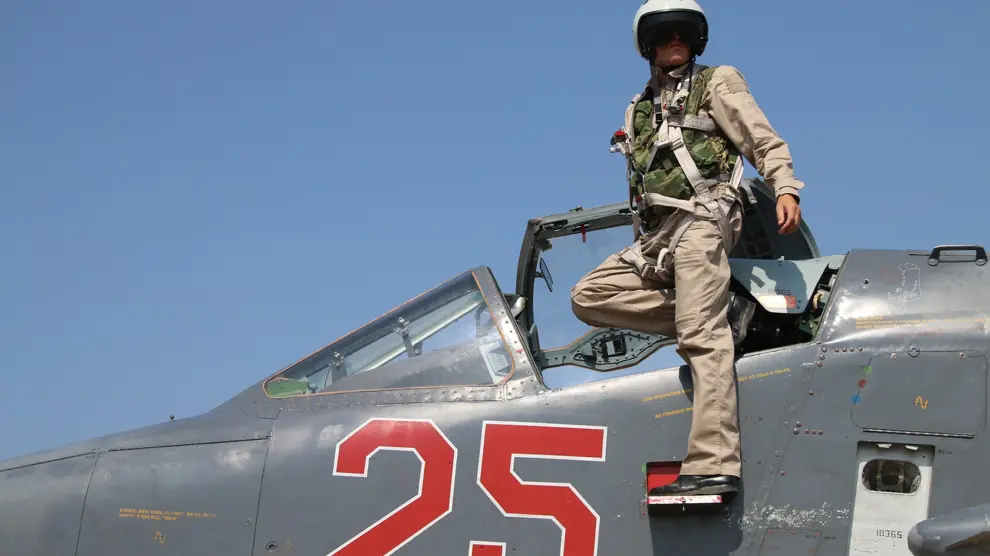 Un piloto ruso, antes de partir a uno de los ataques contra el yihadismo en Siria.