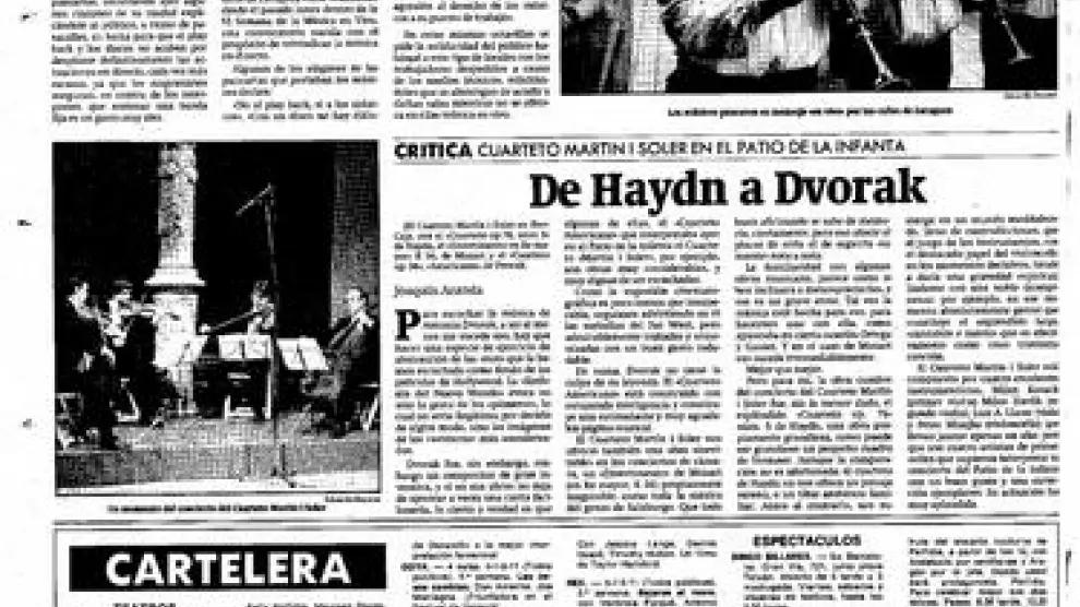 Página de Heraldo de Aragón donde se detalla el conflicto de los músicos