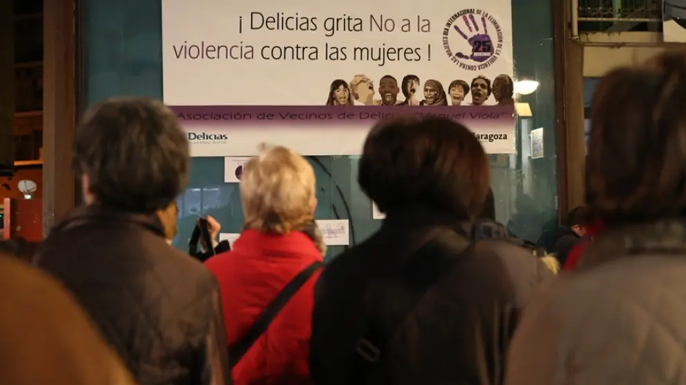 Concentración contra la violencia machista en el barrio de las Delicias esta tarde