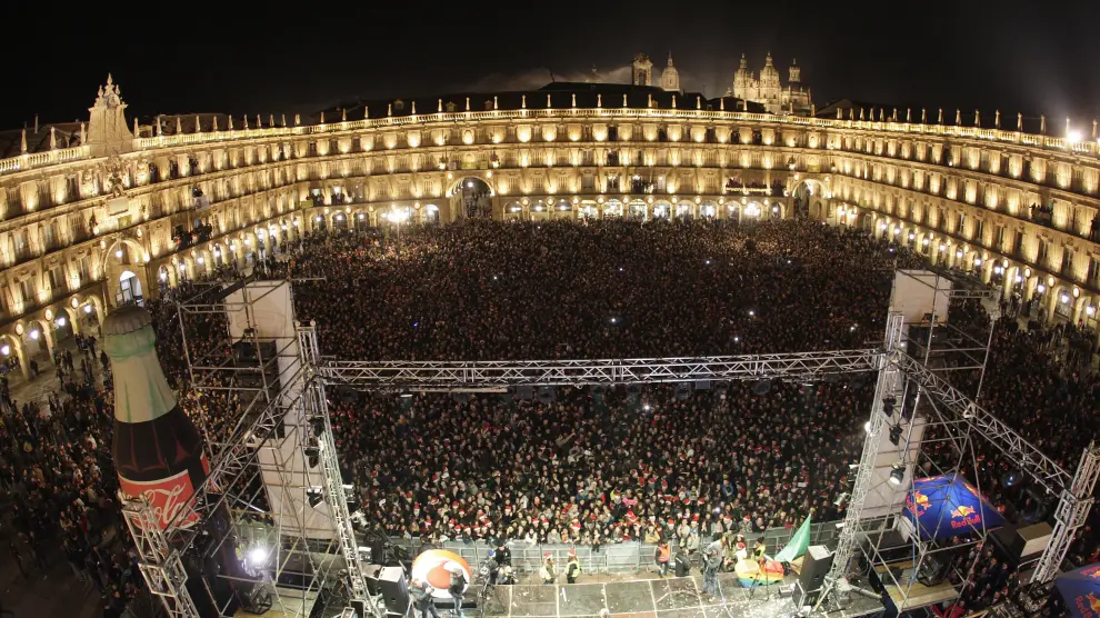 Celebración de la Nochevieja universitaria en Salamanca.