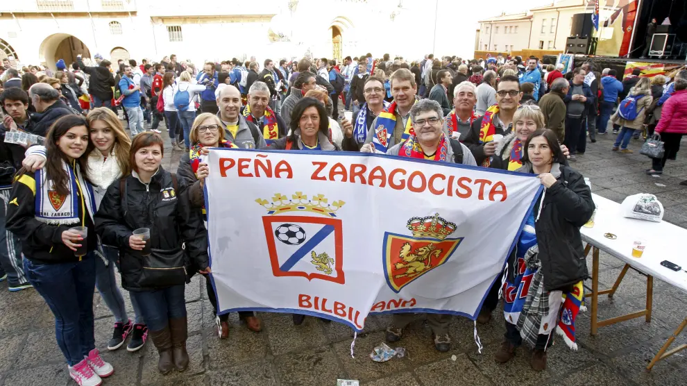 Seguidores bilbilitanos del Real Zaragoza, el año pasado en Soria.