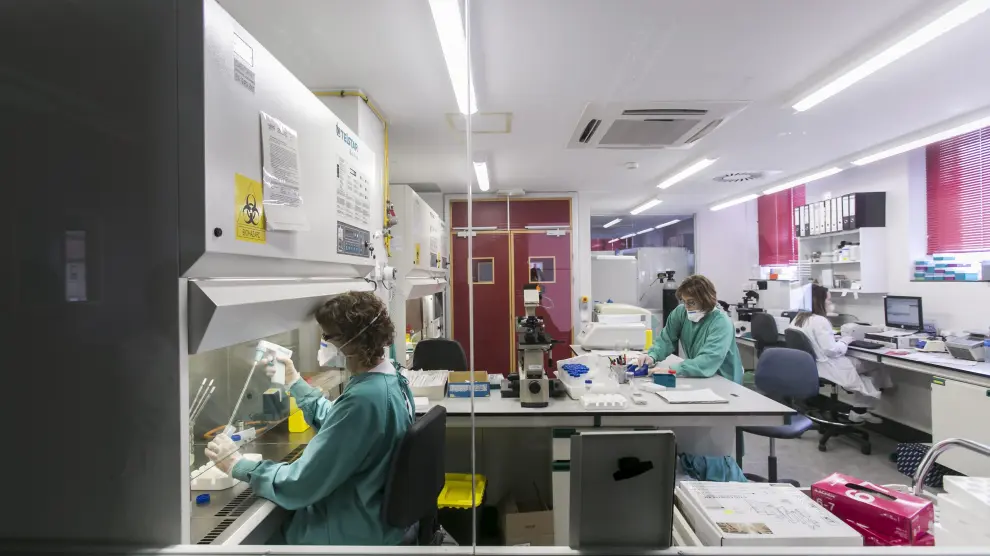 Un laboratorio del Miguel Servet, el centro sanitario aragonés que más ensayos médicos hace.