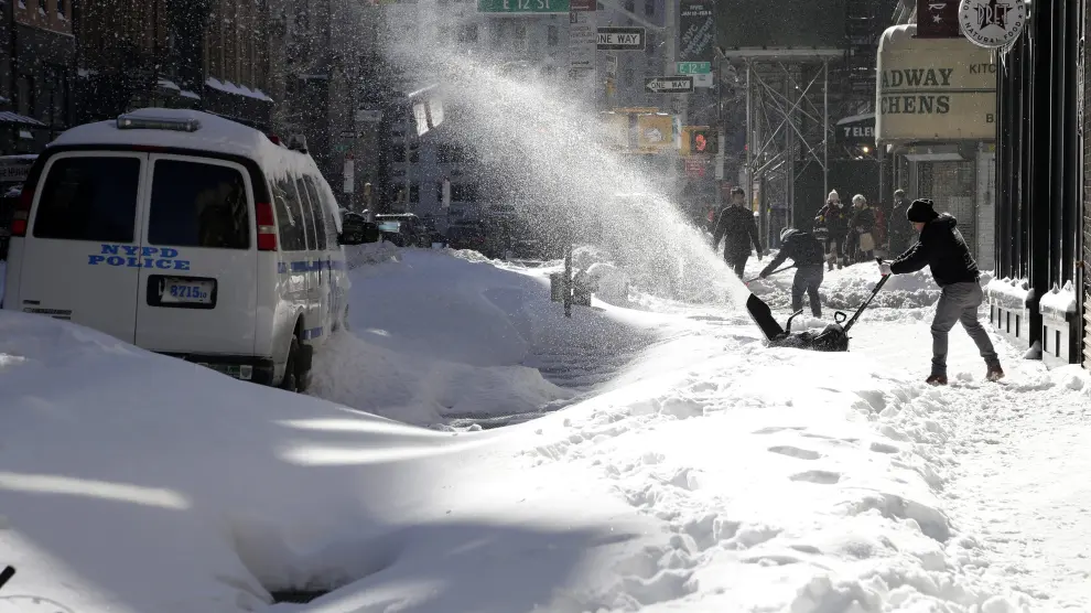 La ciudad de Nueva York se ha convertido en un auténtico escenario de esquí.