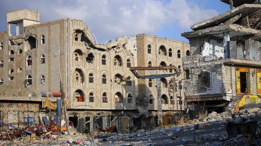 Ciudad yemení de Taiz, que ha sufrido los bombardeos y el asedio.