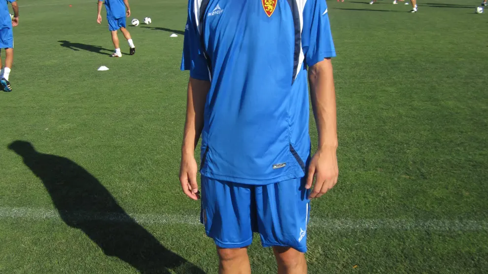 Carlos Hernández, en julio de 2012 cuando se incorporó al Real Zaragoza en la concentración estival de Costa Ballena (Cádiz).