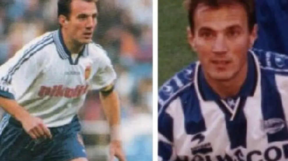 Belsué, a la izquierda con la camiseta del Zaragoza y a la derecha con la del Alavés