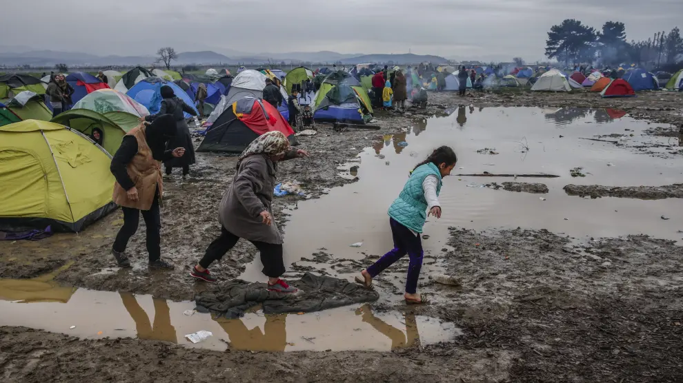Refugiados en Grecia.