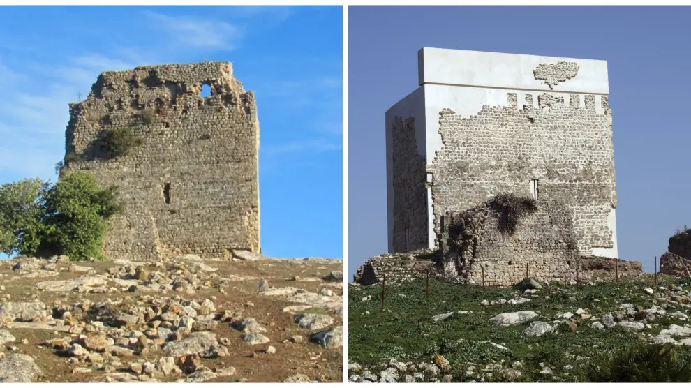 Restrauración del castillo de Matrera (antes y después)