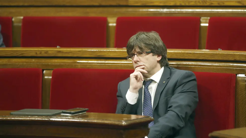 Carles Puigdemont, en el Parlamento catalán