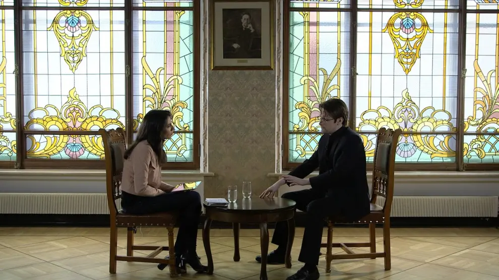Snowden y Ana Pastor en el programa El Objetivo de la Sexta.