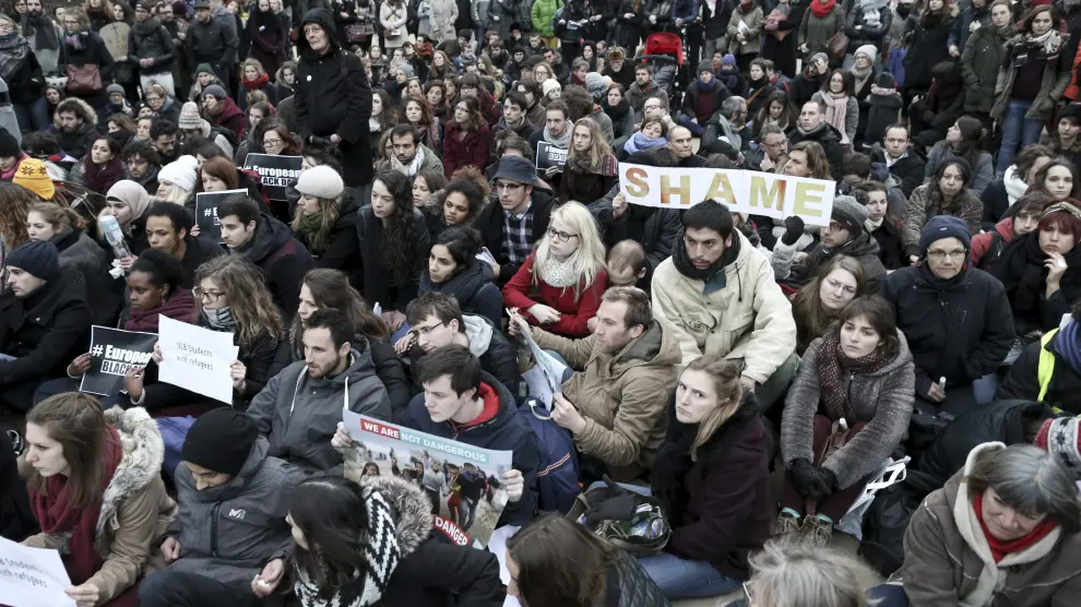 Imagen de archivo de una manifestación en Bélgica contra el acuerdo UE-Turquía.