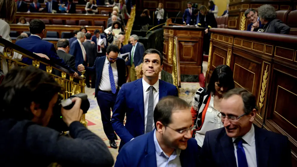 Pedro Sánchez a la salida del primer pleno ordinario del Congreso de la legislatura