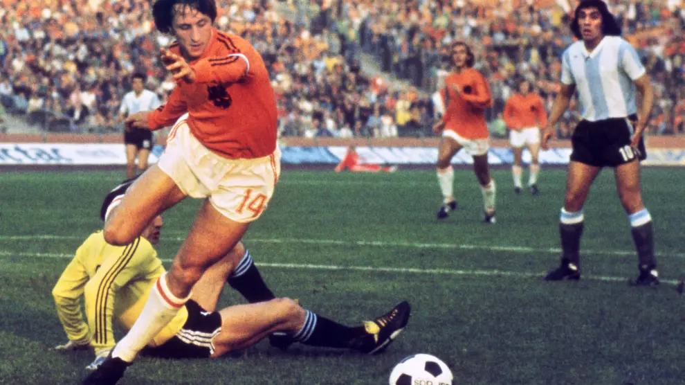 Cruyff en su etapa de jugador de la selección holandesa.