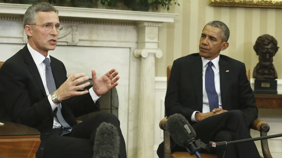 Obama y Stoltenberg reunidos en la Casa Blanca.