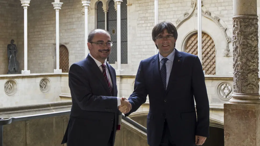 Lambán y Puigdemont, en una imagen de archivo