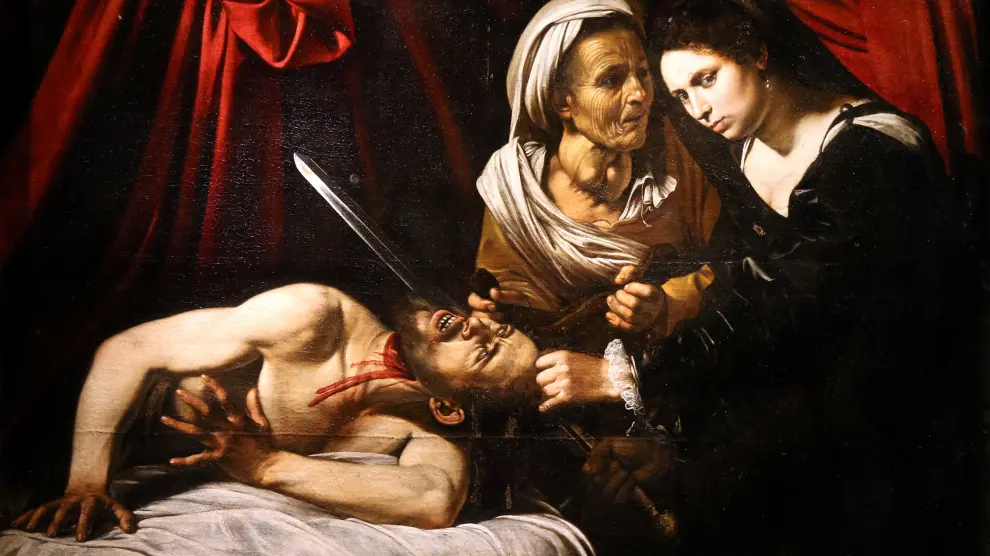 La obra atribuida a Caravaggio expuesta en París.