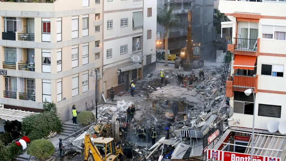 Derrumbe de un edificio en Tenerife.