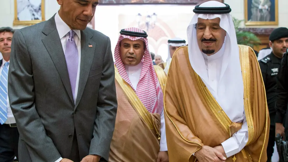 Barack Obama se reúne con el rey Salman en Riad (Arabia Saudí).