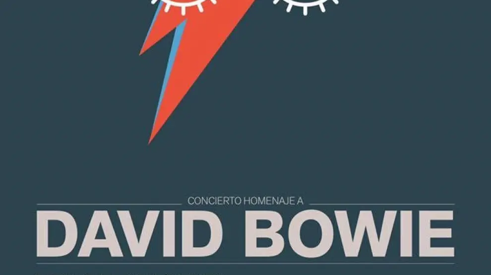 Cartel del concierto solidario en homenaje a David Bowie de este viernes en Huesca.